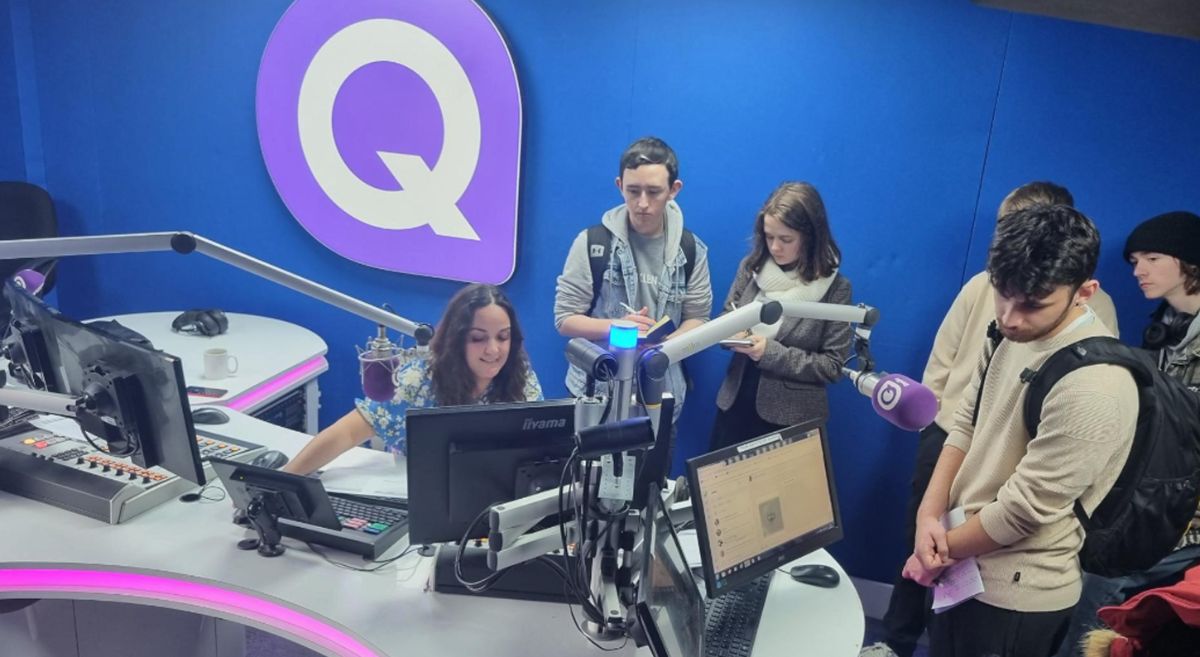 Picture of students at Q Radio